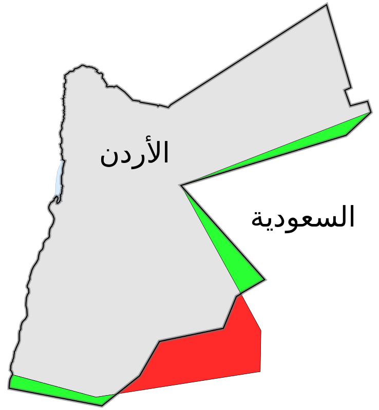 تشرشل رسم خريطة الأردن وهو سكران لهذا حدودها مع السعودية هكذا